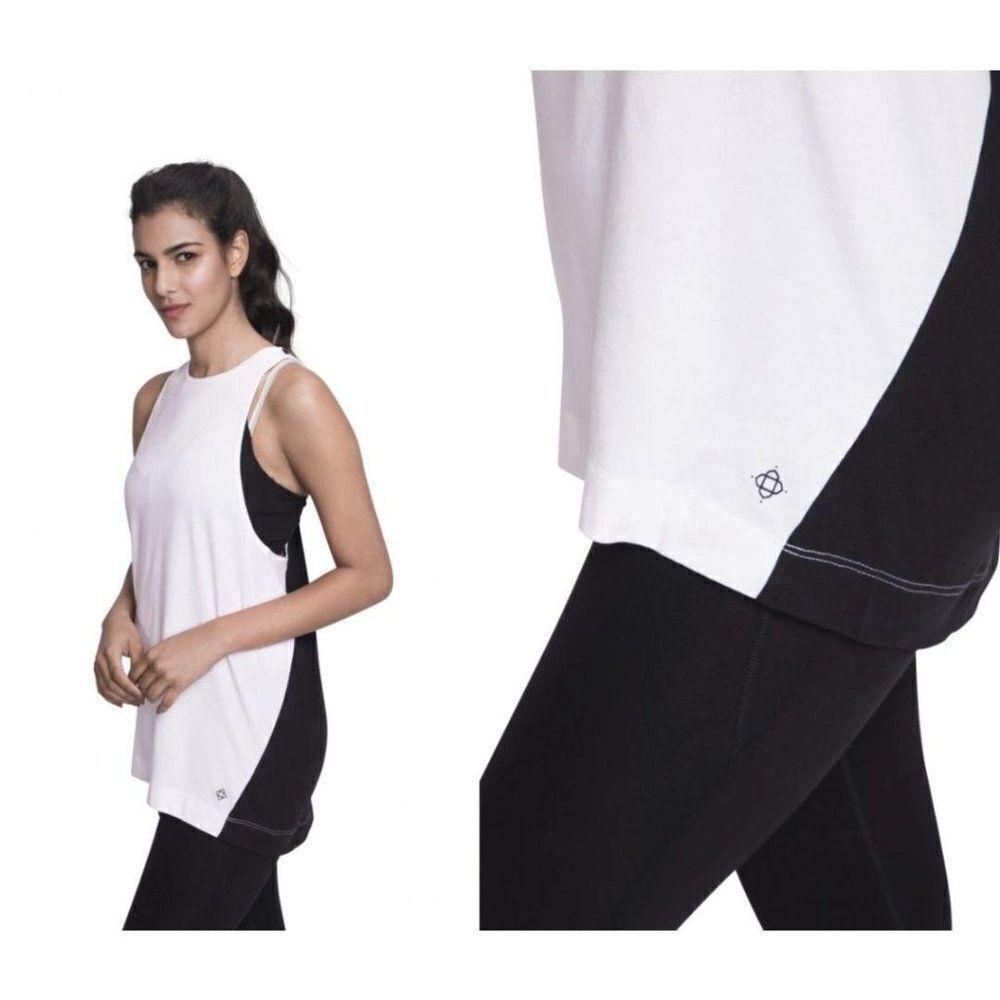 Satva Discovery Tank White Black Sz XS